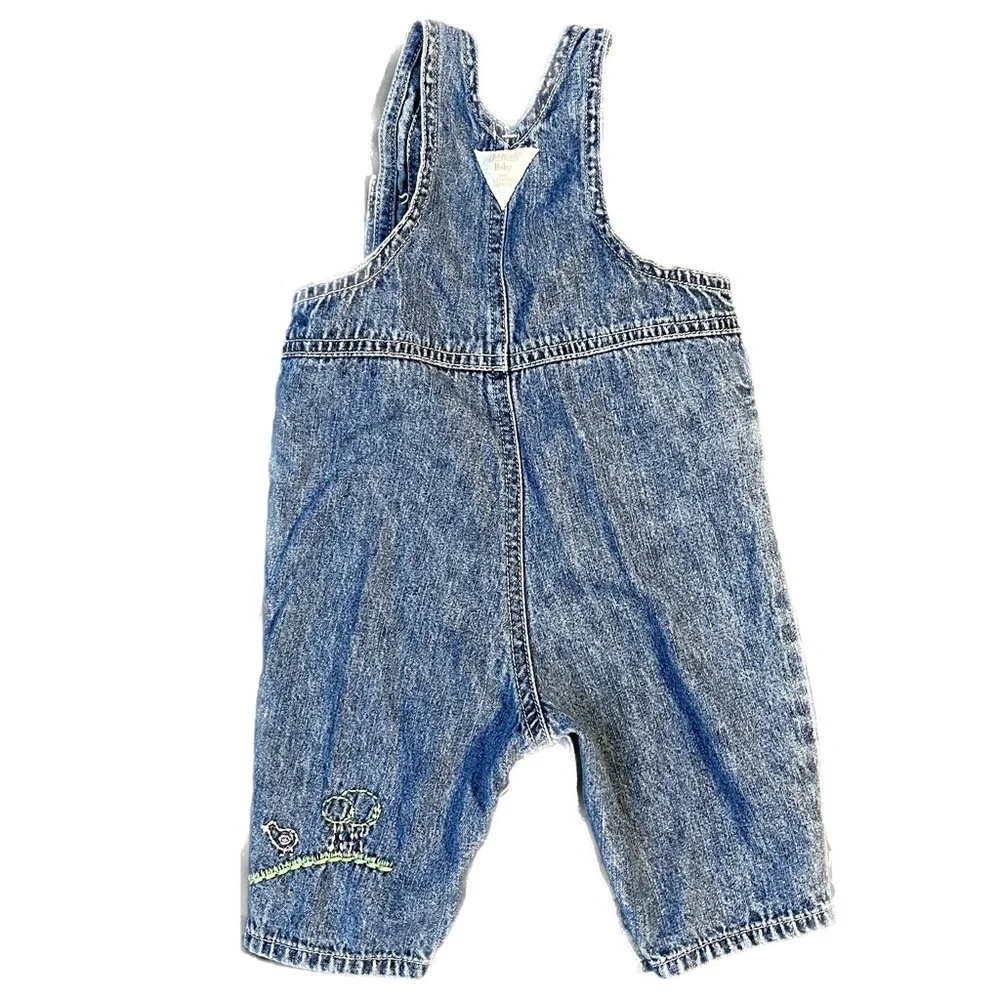Vintage Y2K OshKosh Baby Denim Duck Farmhouse Overalls Size 3/6 Months
